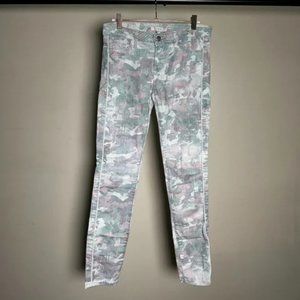 IRO Pale Camo Light Wash Denim Straight Leg Jeans Womens Size 27